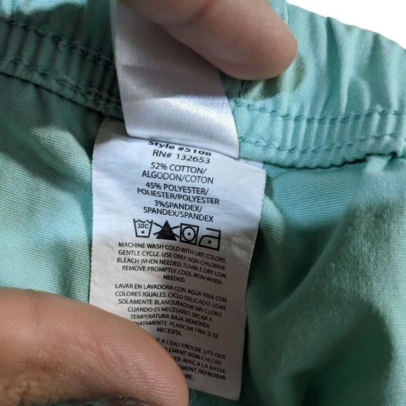 Flowy relaxed fit scrub pants cyan spread good cheer XL - Picture 5 of 6